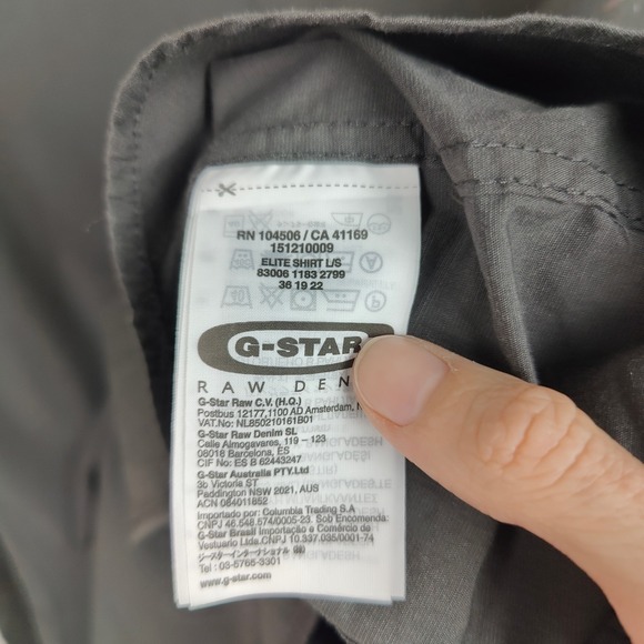 G Star Raw Elite Shirt Mens Small Snap Button Gray Rocker Military‎ Utility - Picture 8 of 10